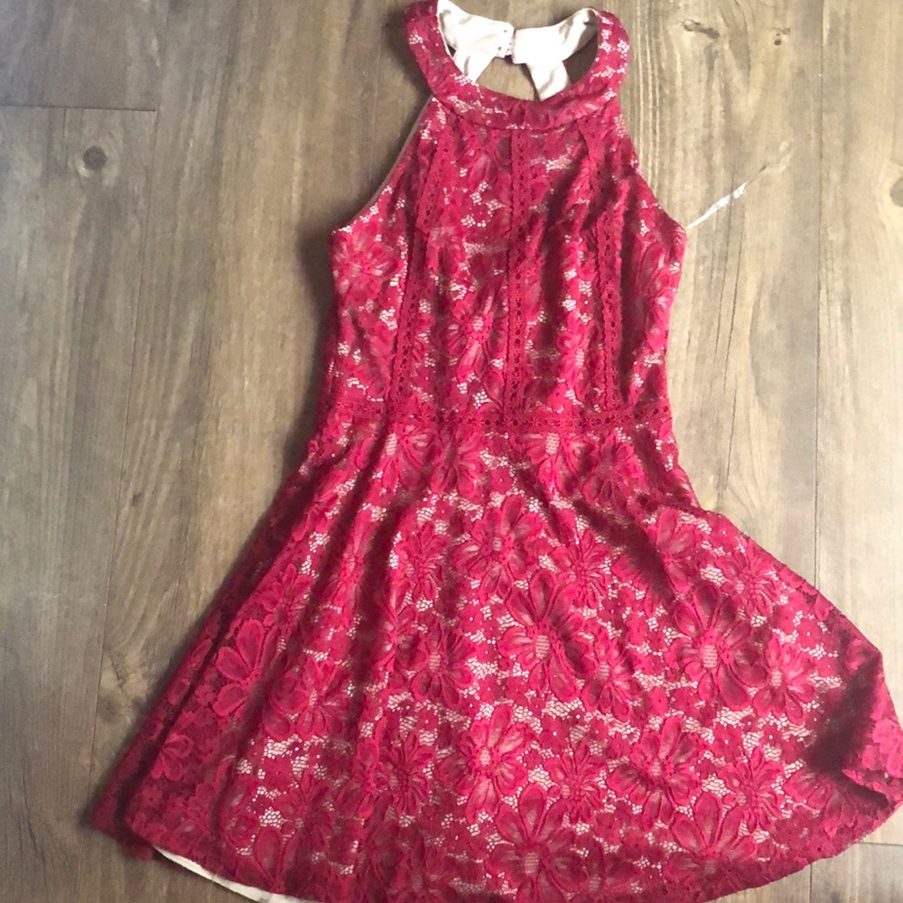 red lace dress